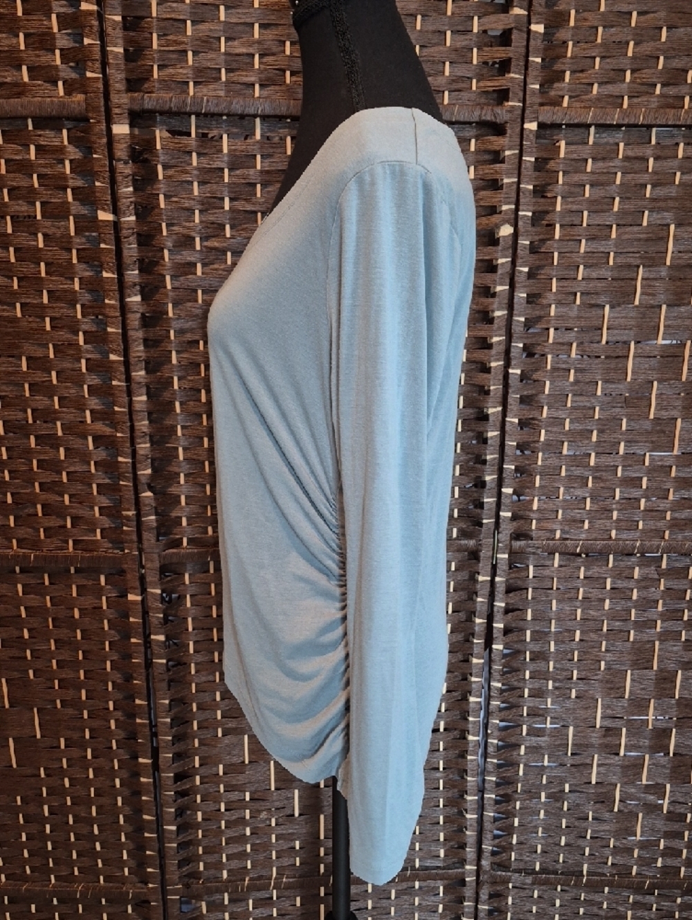 Athleta Light Blue Long Sleeve Draped Crossover Tee - Picture 4 of 8